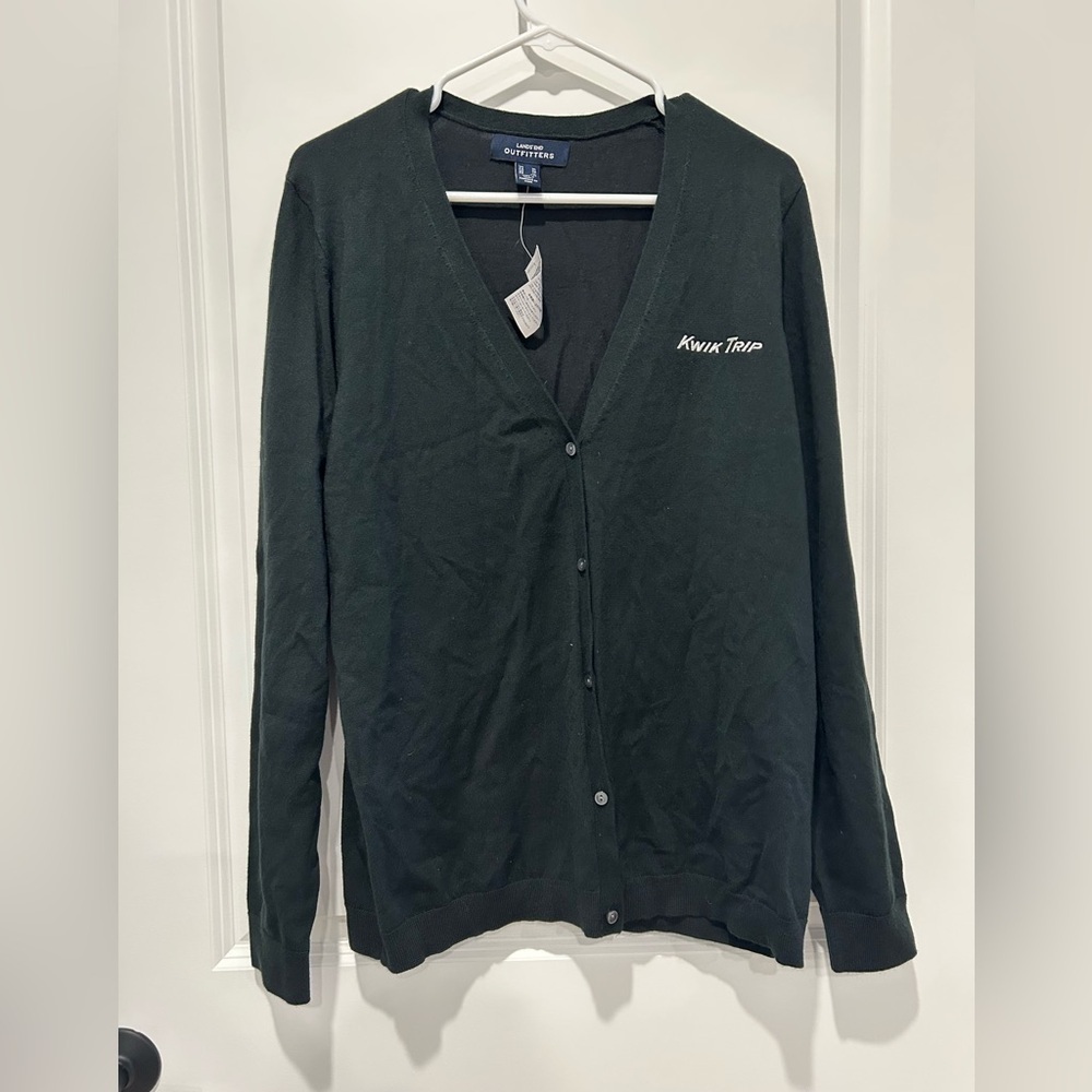 NWT KwikTrip x Lands End black  Women’s Button Up cardigan size XL